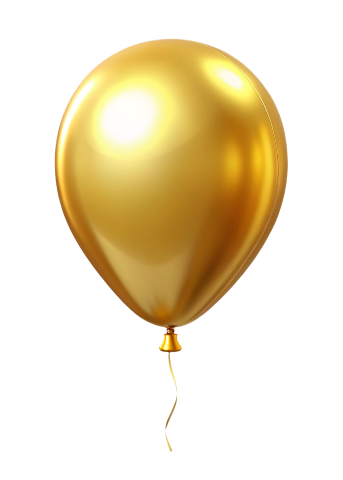 A Single Golden Balloon Floating on a Black Background A Stunning Image of Celebration png
