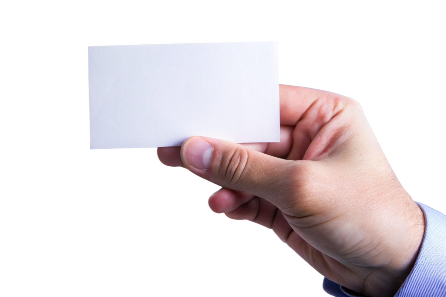 3d Hand Holding Blank White Business Card Against a Black Background png