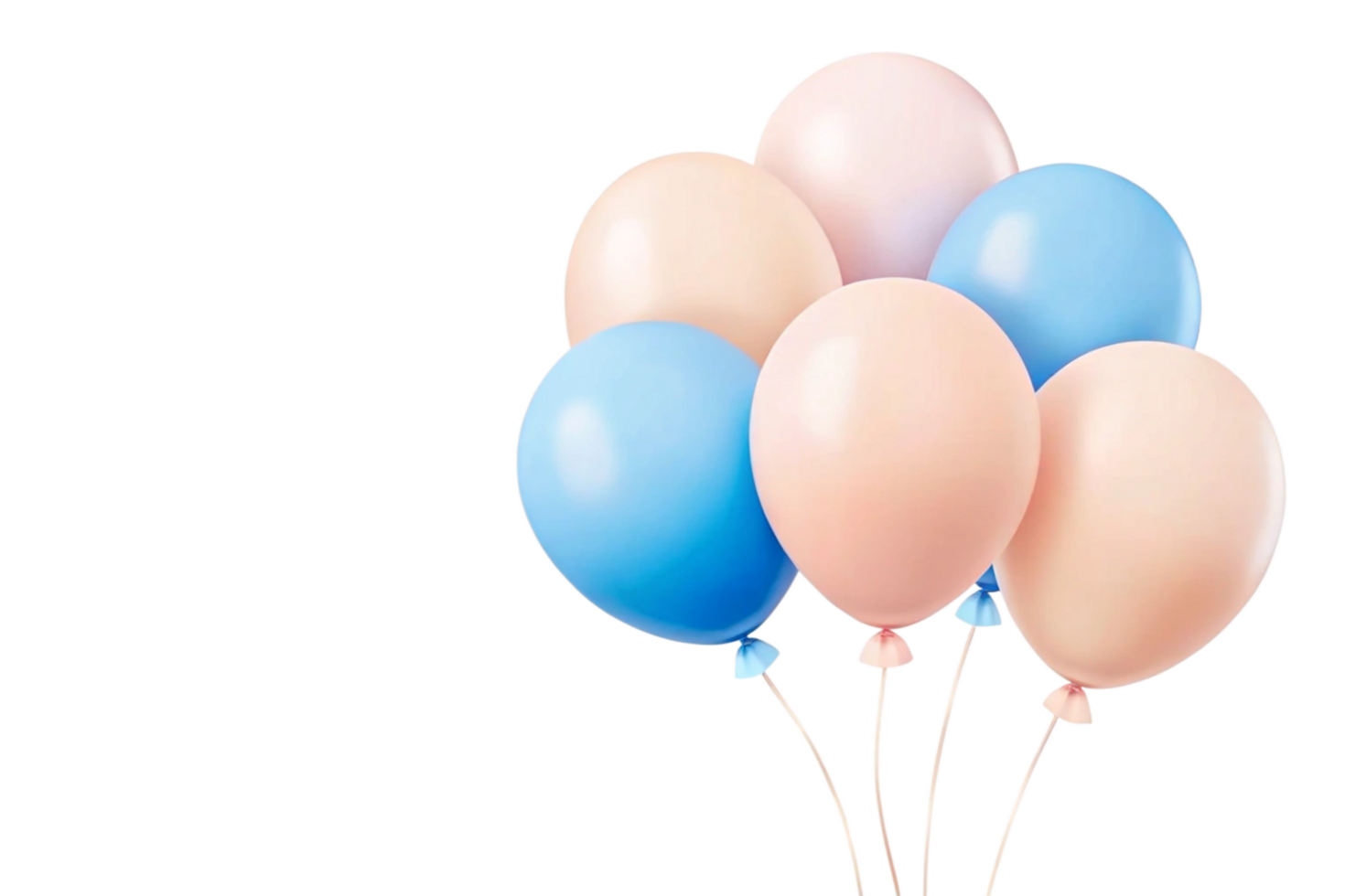 A delightful cluster of pastelcolored balloons floats against a stark black backdrop, creating a cheerful and festive scene perfect for celebrations png
