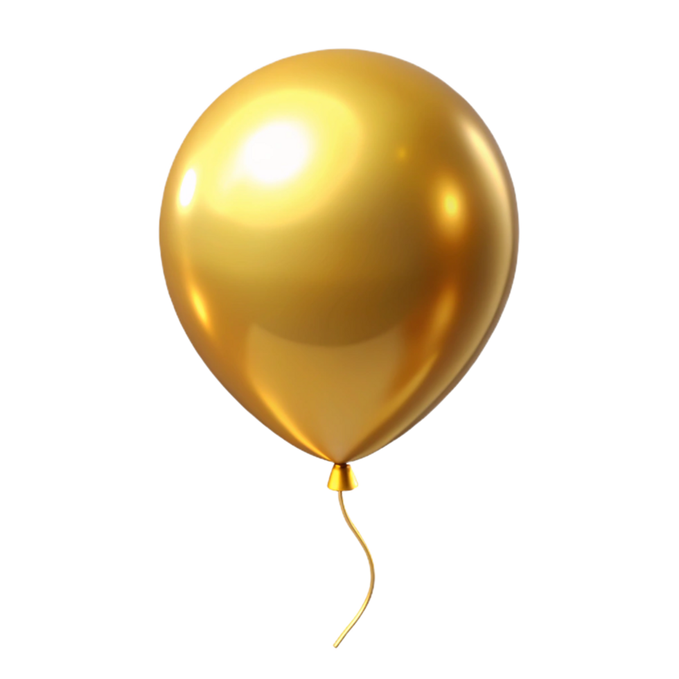 A Single Golden Balloon Floating in the Air, a Celebration Image png