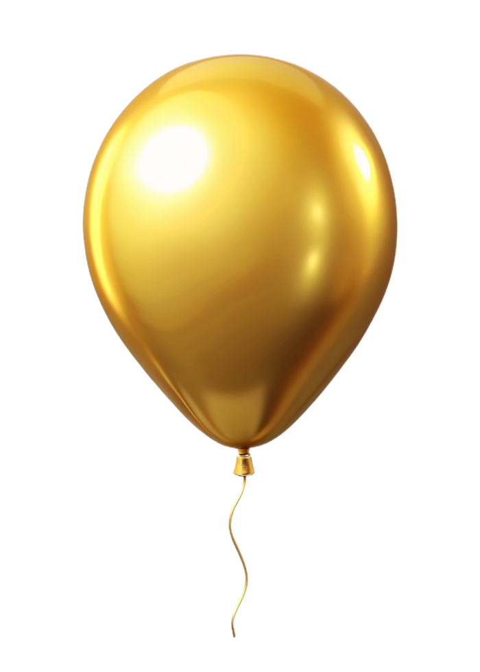 A Stunning Golden Balloon Floating on a Black Background, Perfect for Celebrations and Festive Occasions png