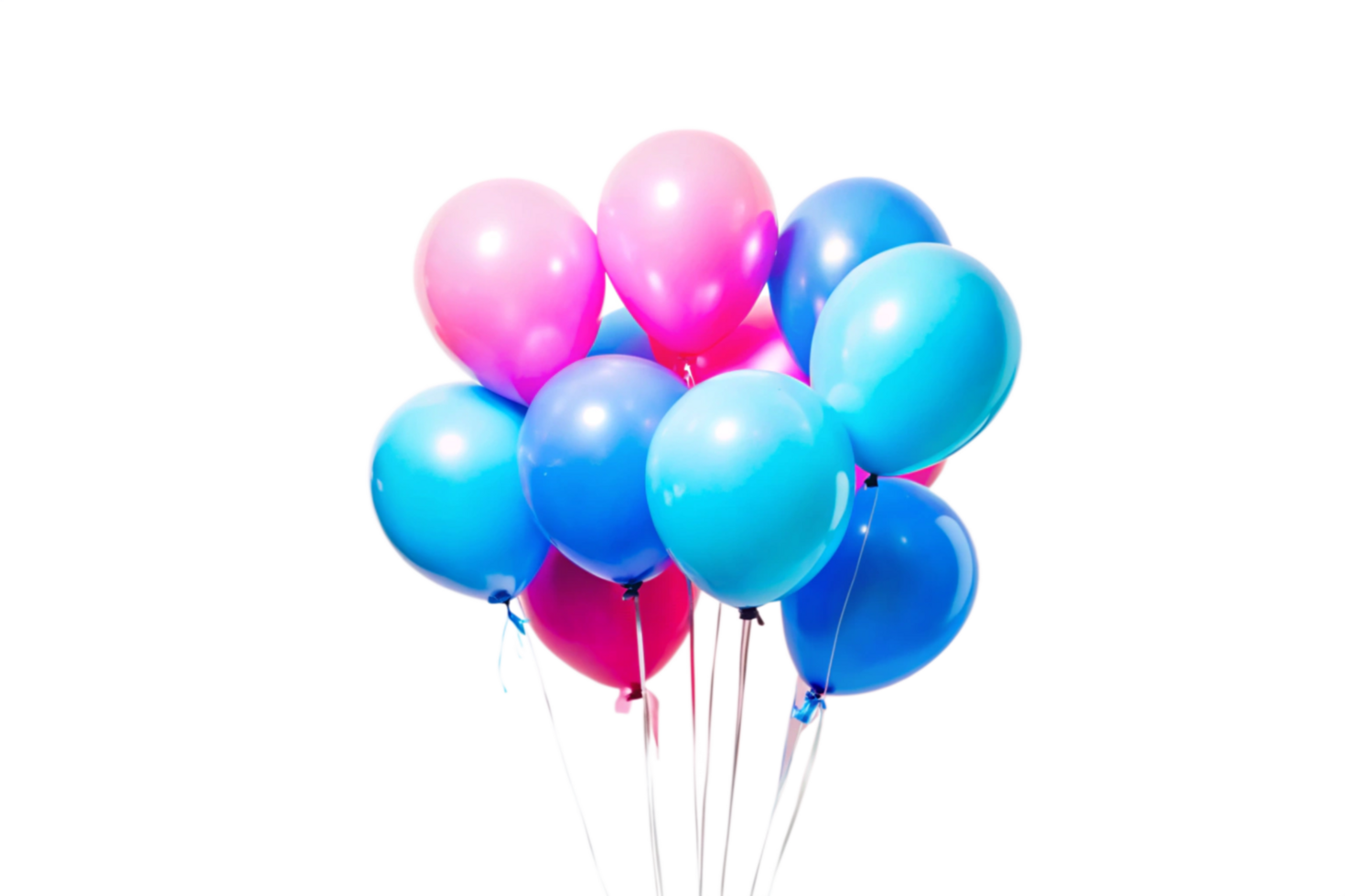 A Bunch of Pink and Blue Balloons Floating in the Air png