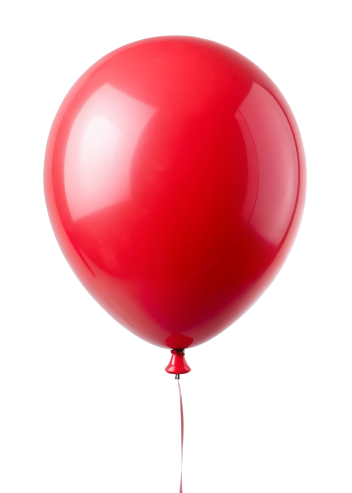A single red balloon isolated on a black background, a classic party decoration png