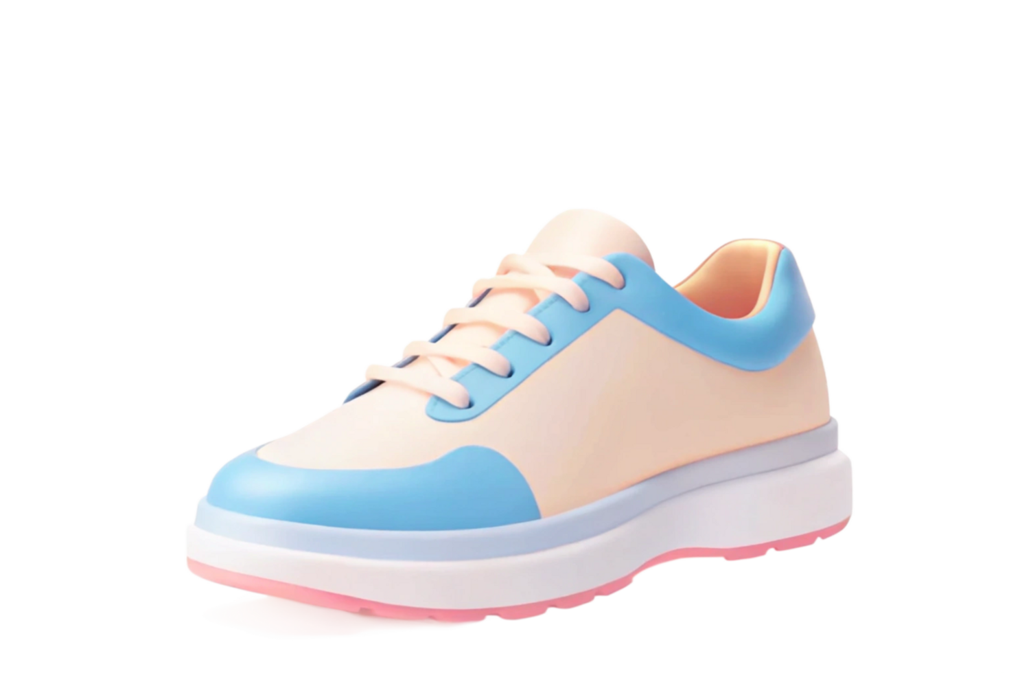 Stylish PastelColored Sneaker Design 3D Render View png