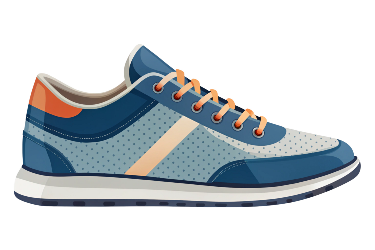 Stylish Blue and Orange Sneaker Design for Men and Women Athletic Footwear png