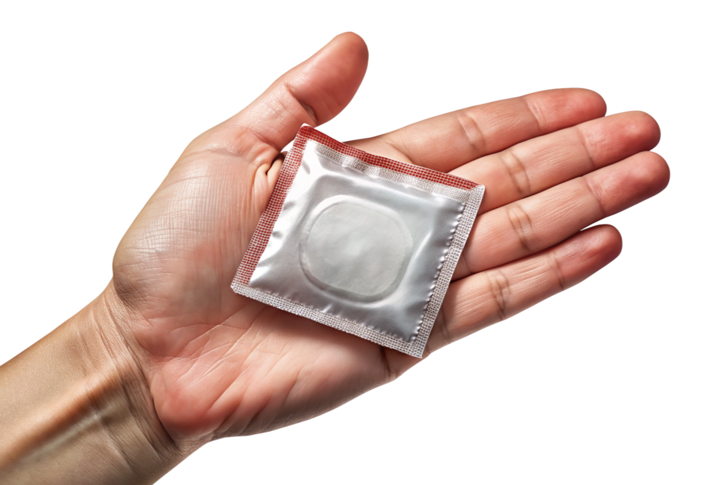 A single condom is presented in a hand against a black background, highlighting safe sex practices and sexual health png