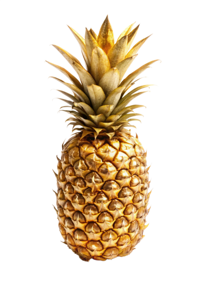 A Striking Image of a Golden Pineapple Isolated on a Black Background png