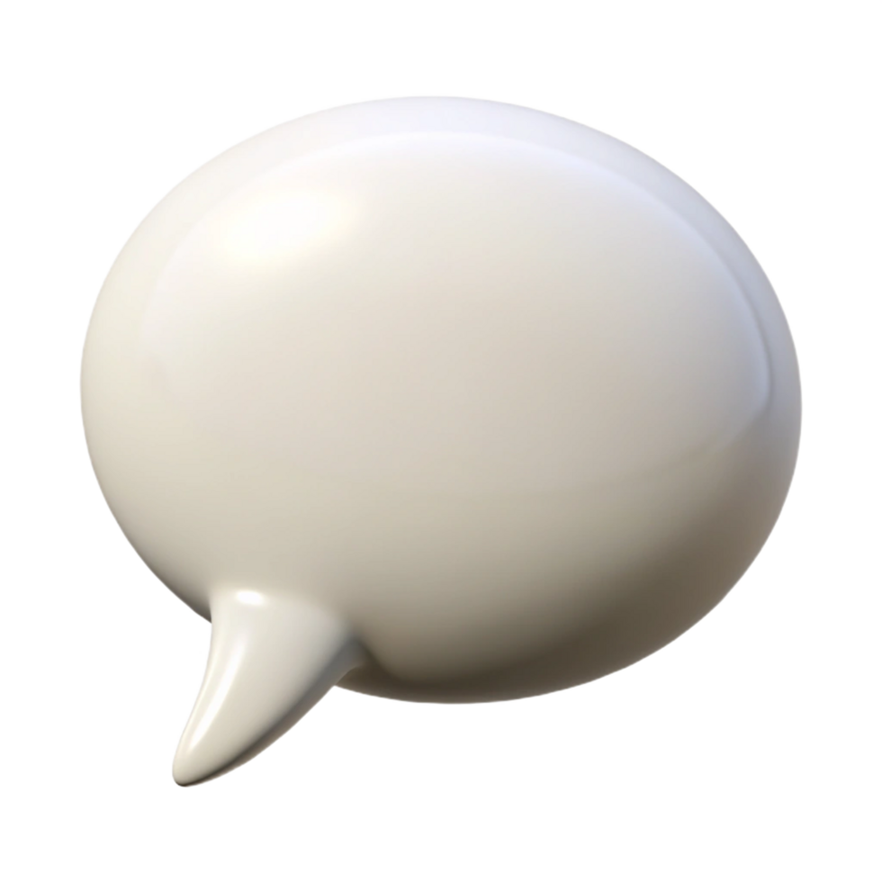 Three Dimensional Off White Speech Bubble Graphic Design png