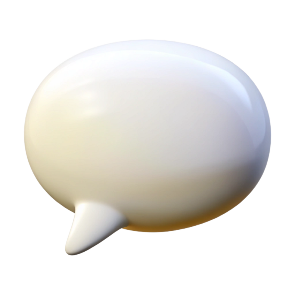 Creamy White 3D Speech Bubble Graphic Design Element for Communication and Dialogue png