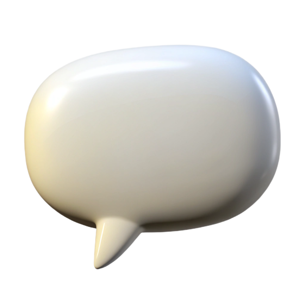Three Dimensional White Speech Bubble Graphic Element png