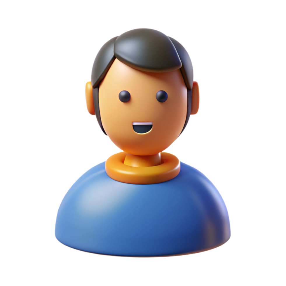 Smiling 3D Cartoon Boy Avatar Icon Happy Person Character Illustration png