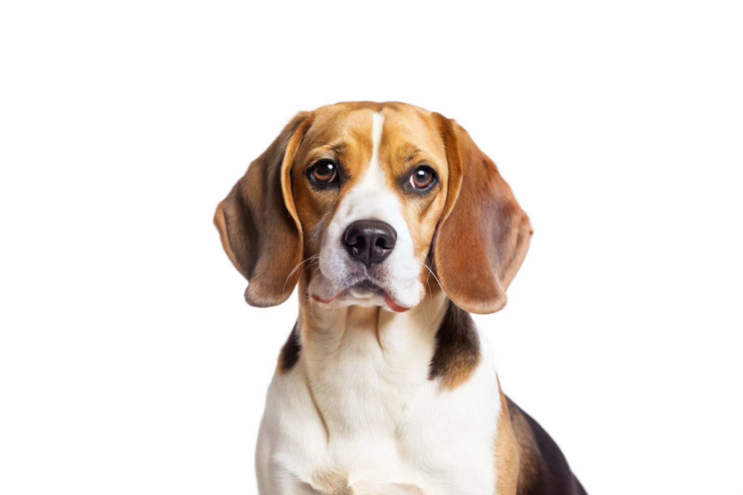 A Stunning Portrait of a Beagle Dog Against a Black Background png