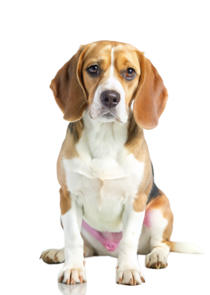 Adorable Beagle Puppy Sitting Pretty Against Black Background png