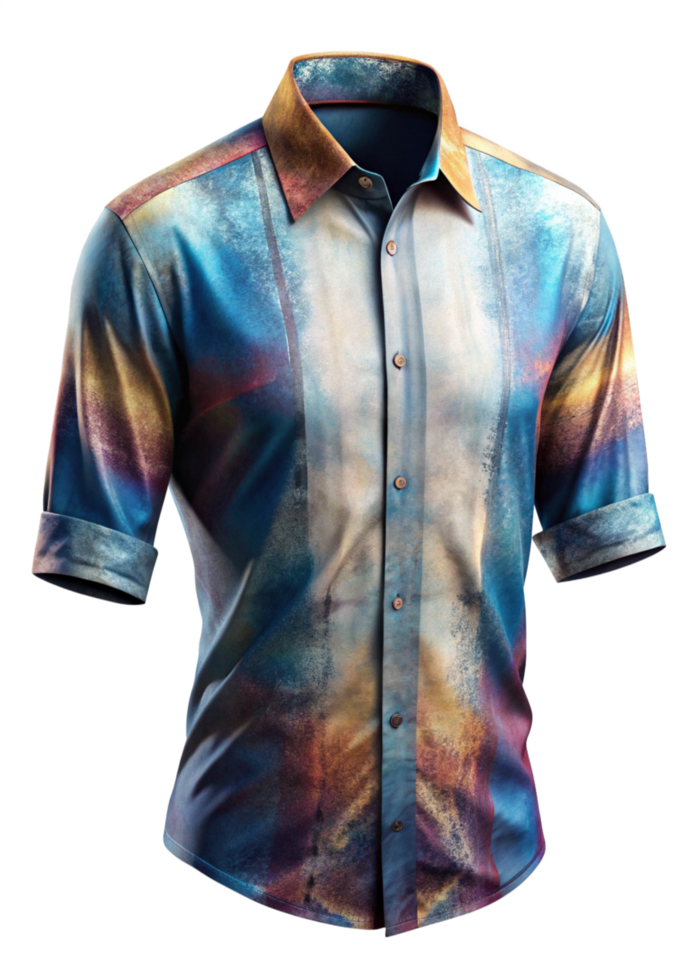 Stunning Abstract Art Print Mens Short Sleeve Button Down Shirt png