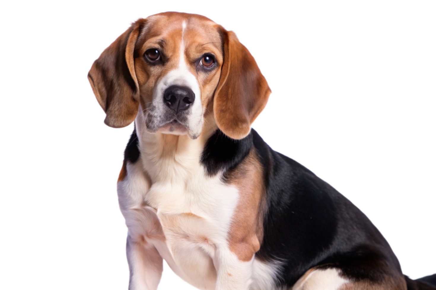 Adorable Beagle Dog Portrait Against Black Background A Stunning Closeup Shot png