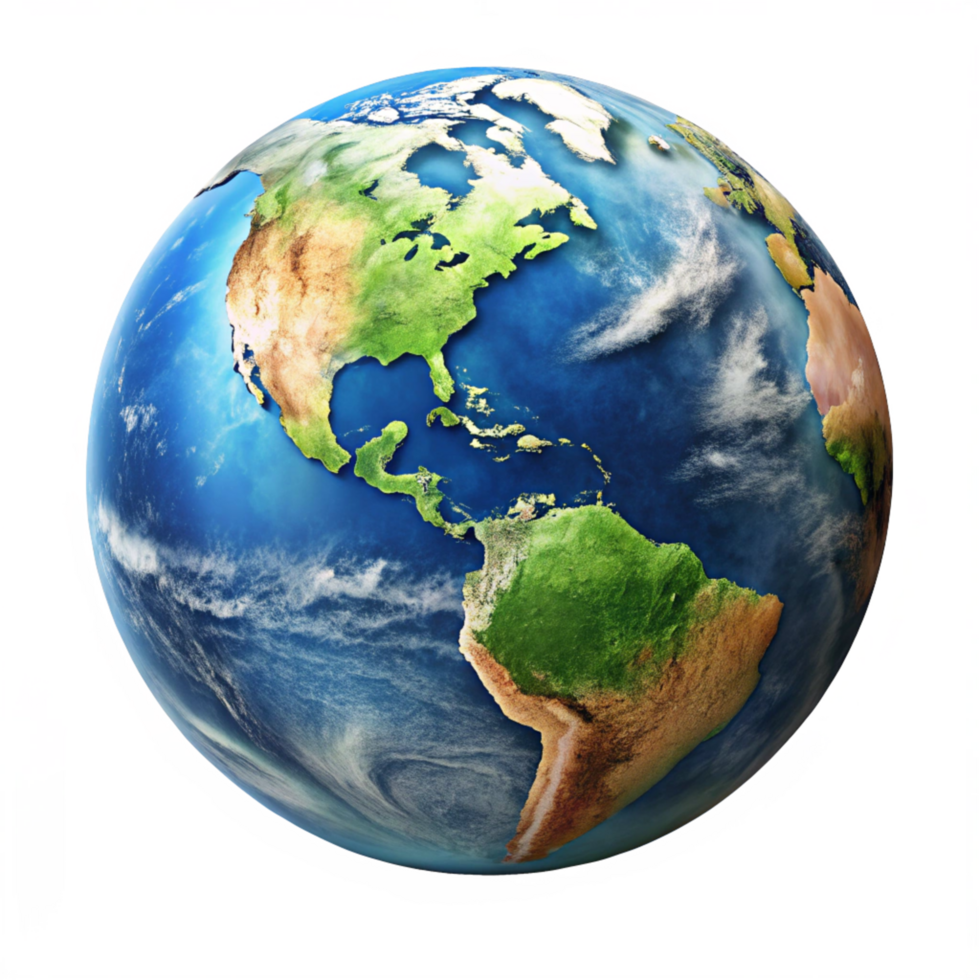 High Resolution Image of Planet Earth Showing North and South America png