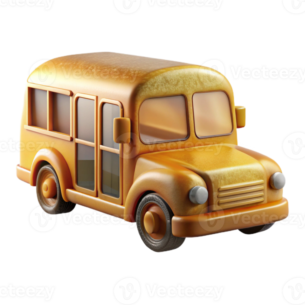 serene artistic School Bus Icon Transparent Background for Education Projects premium png