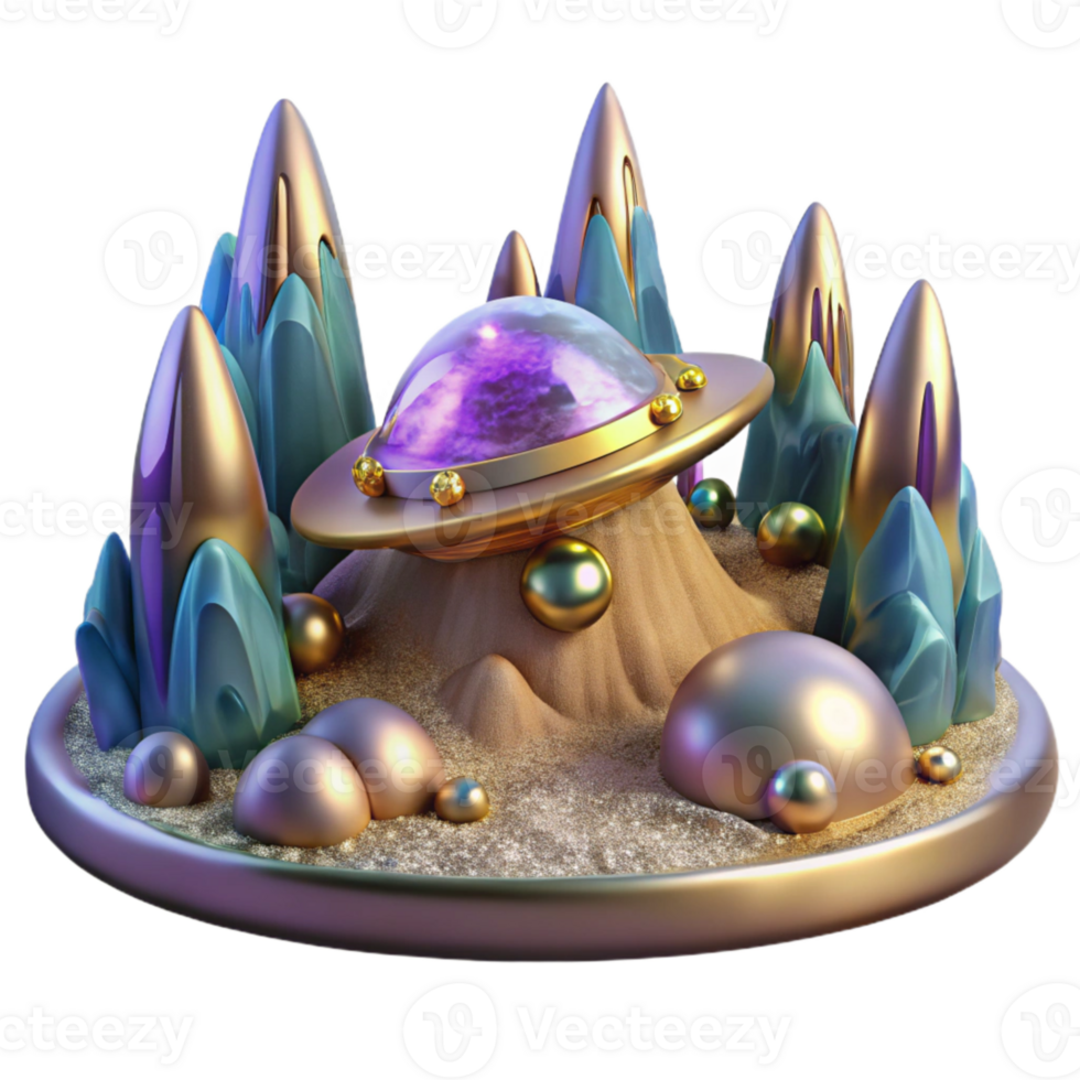 impressive creative Sci Fi Alien Landscape Isolated for Fantasy Worlds original png