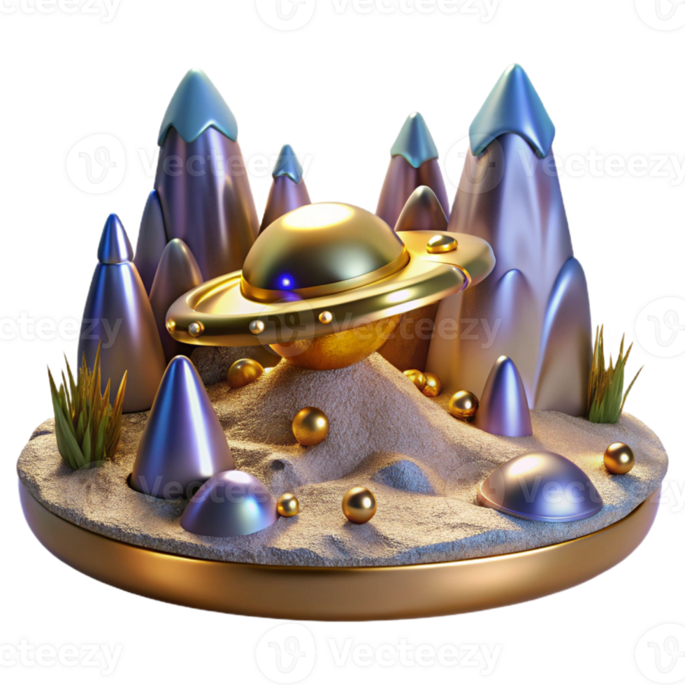 impressive contemporary Sci Fi Alien Landscape Isolated for Fantasy Worlds professional png