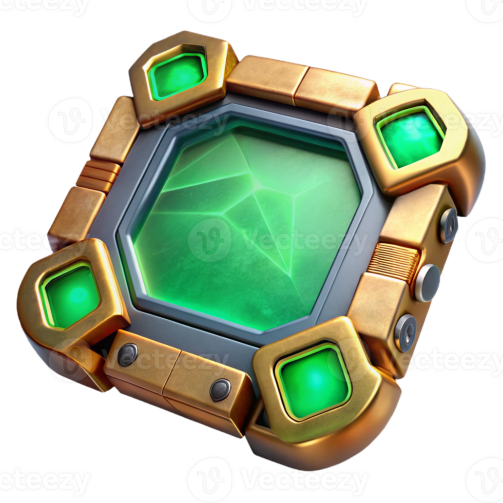 elegant abstract Sci Fi Interface Panel Green Isolated for Game Development exclusive png