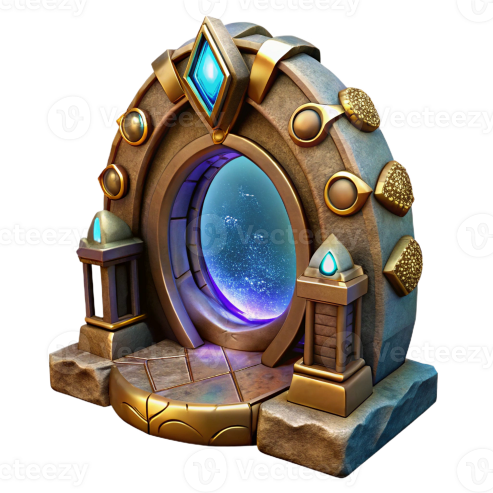 beautiful classic Sci Fi Portal Effect Isolated for Fantasy Games high resolution png