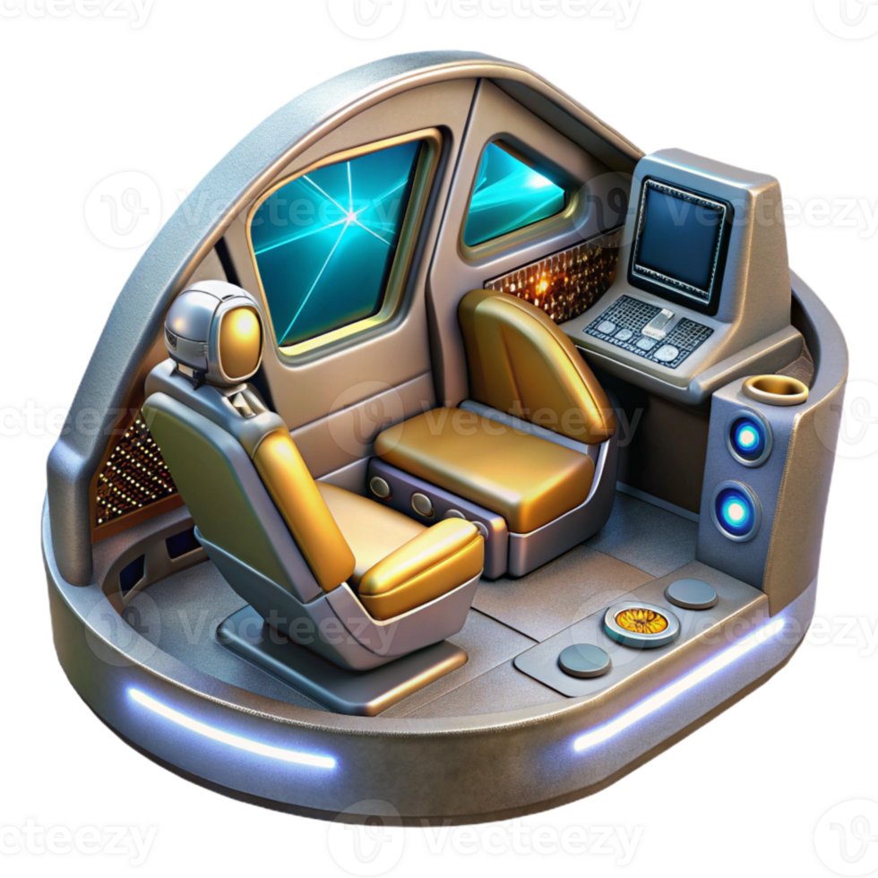 impressive minimalist Sci Fi Spaceship Cockpit Isolated for Game Interiors png