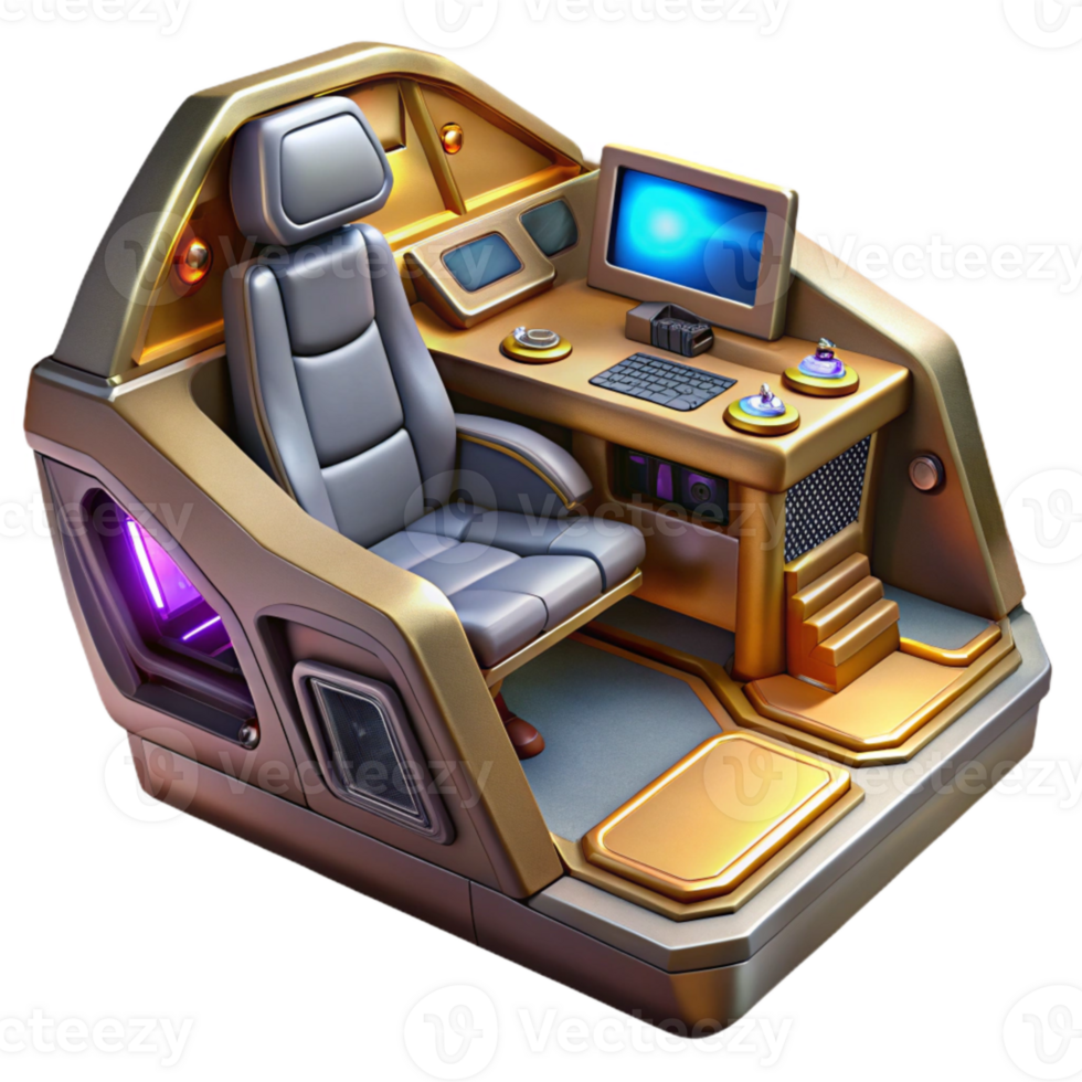 dramatic abstract Sci Fi Spaceship Cockpit Isolated for Game Interiors premium png