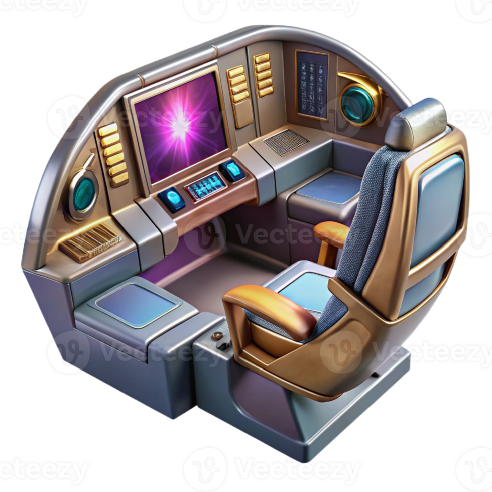 serene creative Sci Fi Spaceship Cockpit Isolated for Game Interiors genuine png