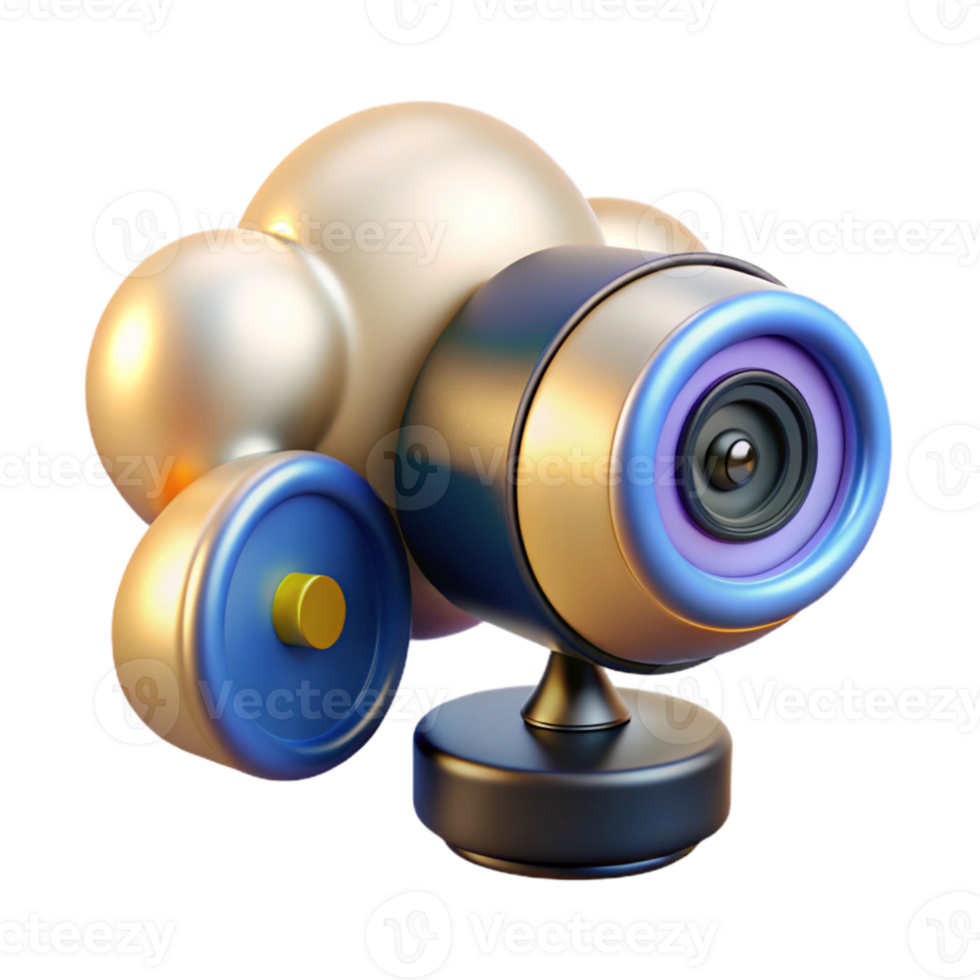 vibrant artistic Security Camera with Cloud Storage Remote Monitoring Isolated for Home and Business Security professional png