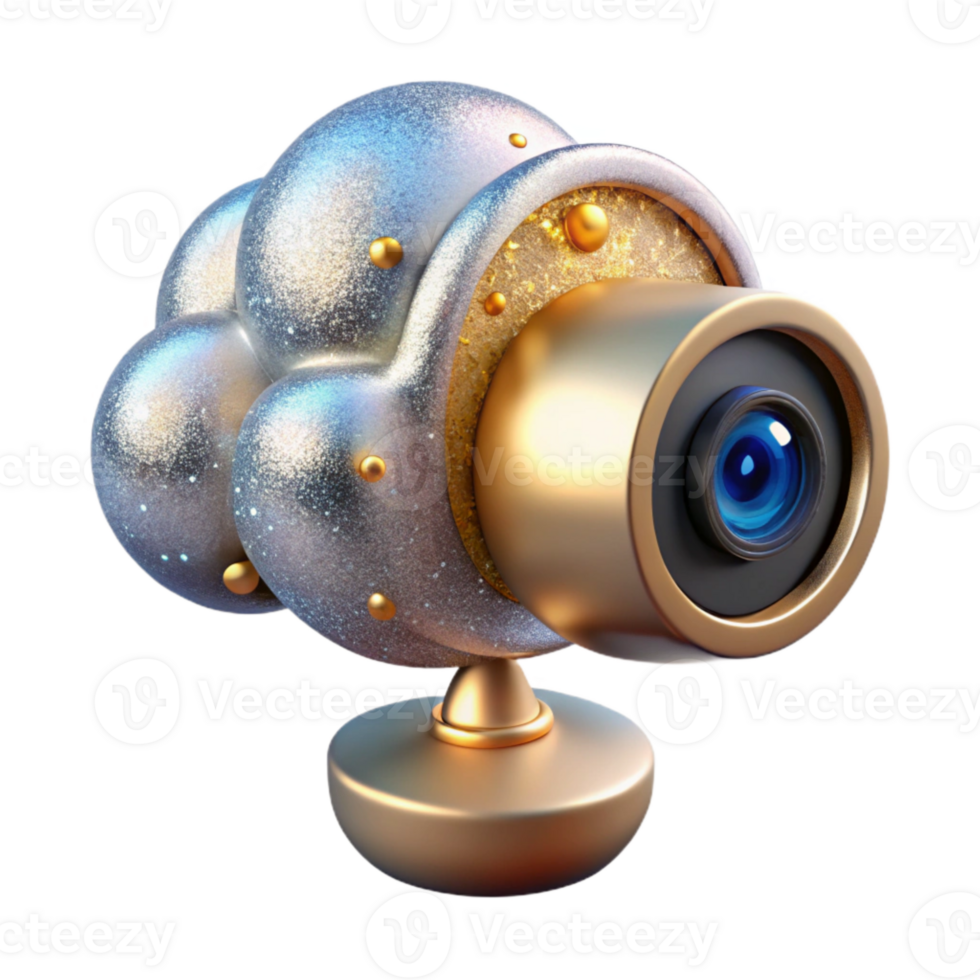 dramatic modern Security Camera with Cloud Storage Remote Monitoring Isolated for Home and Business Security premium png