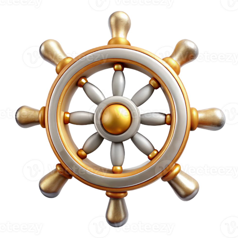 elegant minimalist Ship Wheel Helm Isolated for Maritime Artwork authentic png