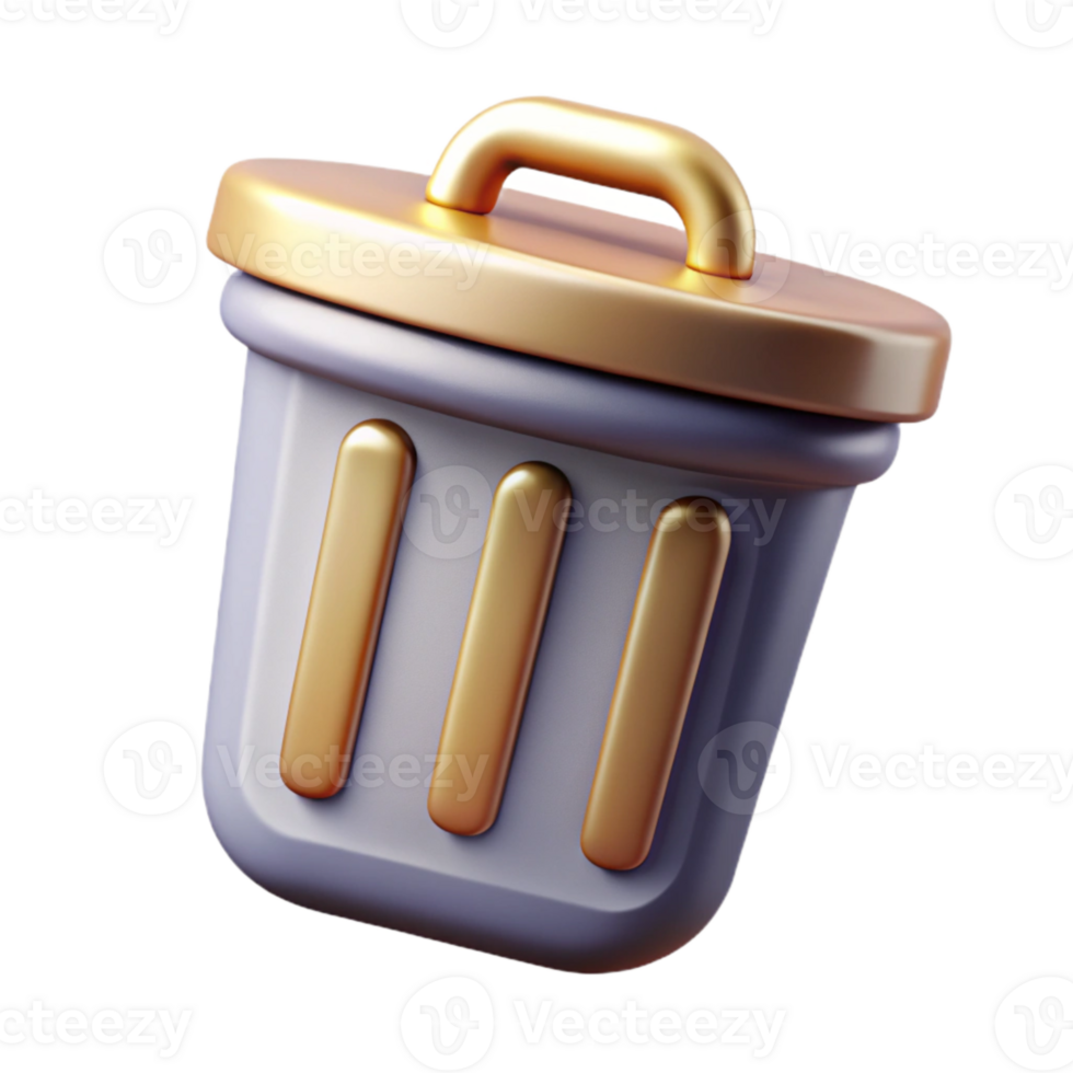 serene creative Simple Trash Can Delete Icon Cutout for File Management premium png
