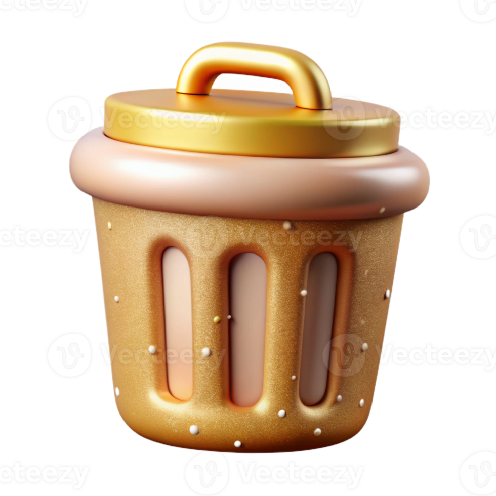 serene traditional Simple Trash Can Delete Icon Cutout for File Management high resolution png