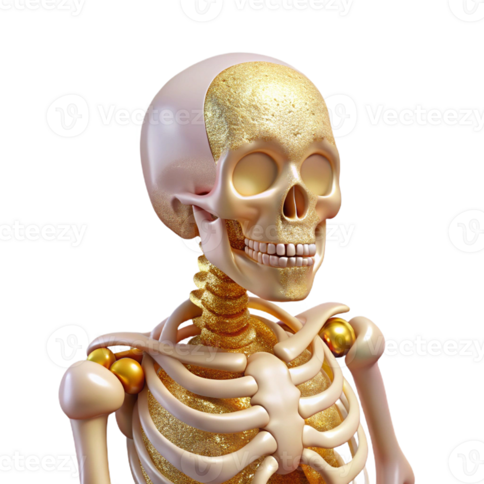 dramatic artistic Skeleton Bones Anatomy Isolated for Medical Studies exclusive png