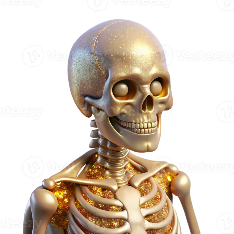 beautiful modern Skeleton Human Anatomy Medical Illustration Isolated for Healthcare exclusive png