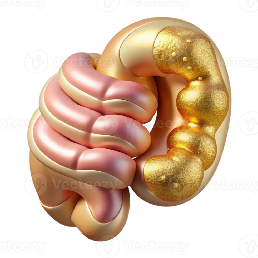 serene artistic Small Intestine Anatomy Cutout Digestive System Illustration high quality png