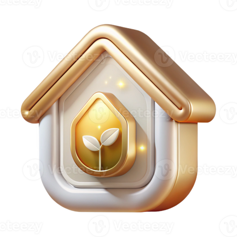 wonderful minimalist Smart Home Energy Saving Icon Transparent for Green Tech high quality png