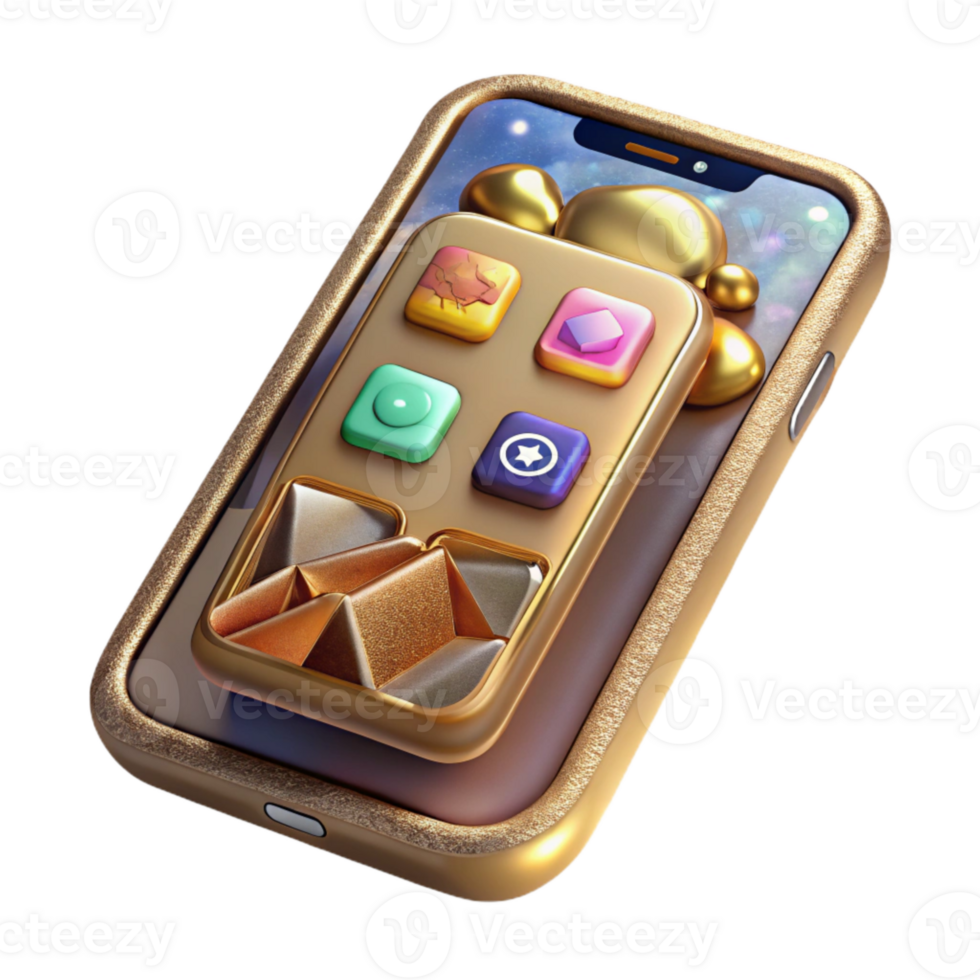 dramatic rustic Smartphone with App Interface Isolated high resolution png