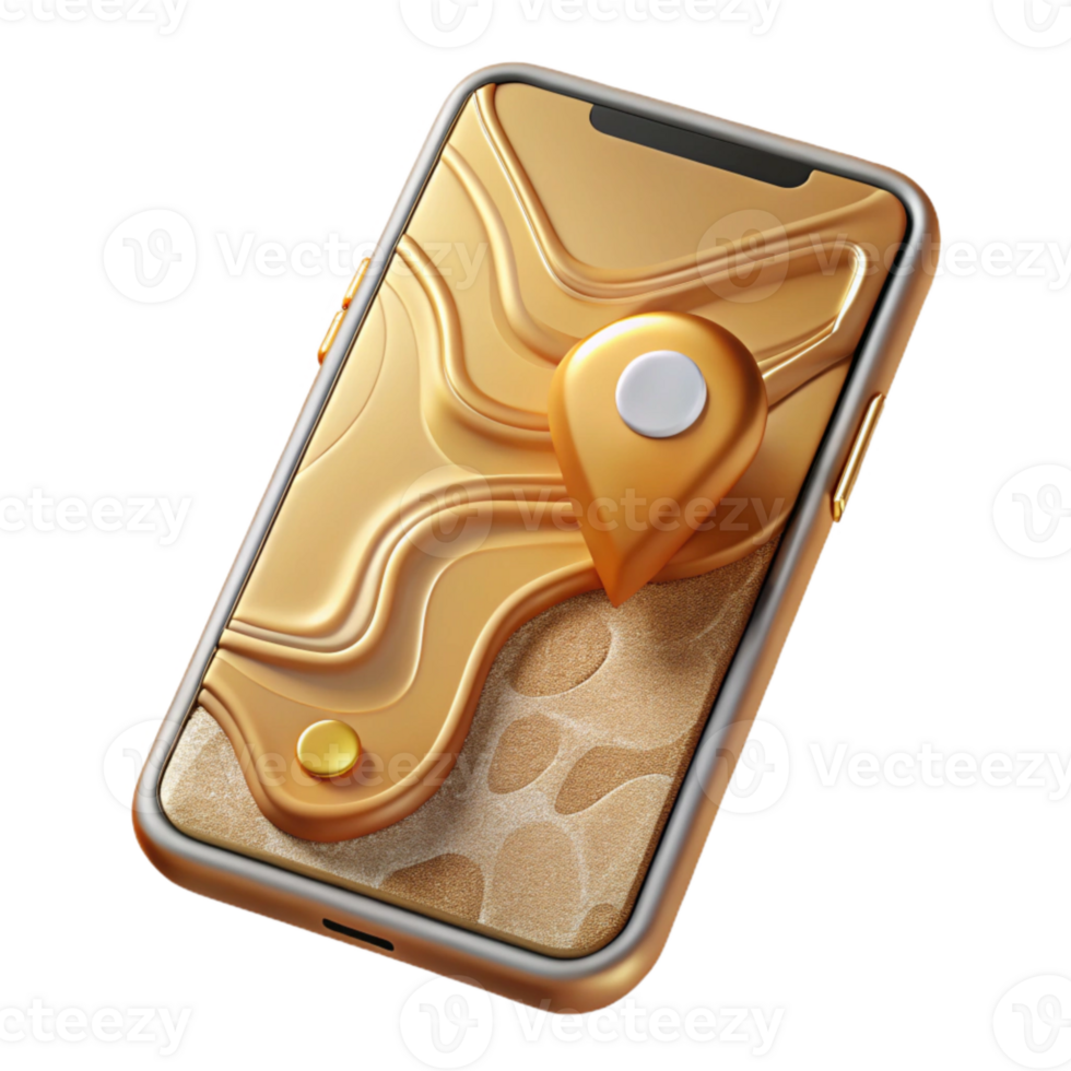 extraordinary vintage Smartphone with Map Navigation App Travel Transparent for Tourism authentic png