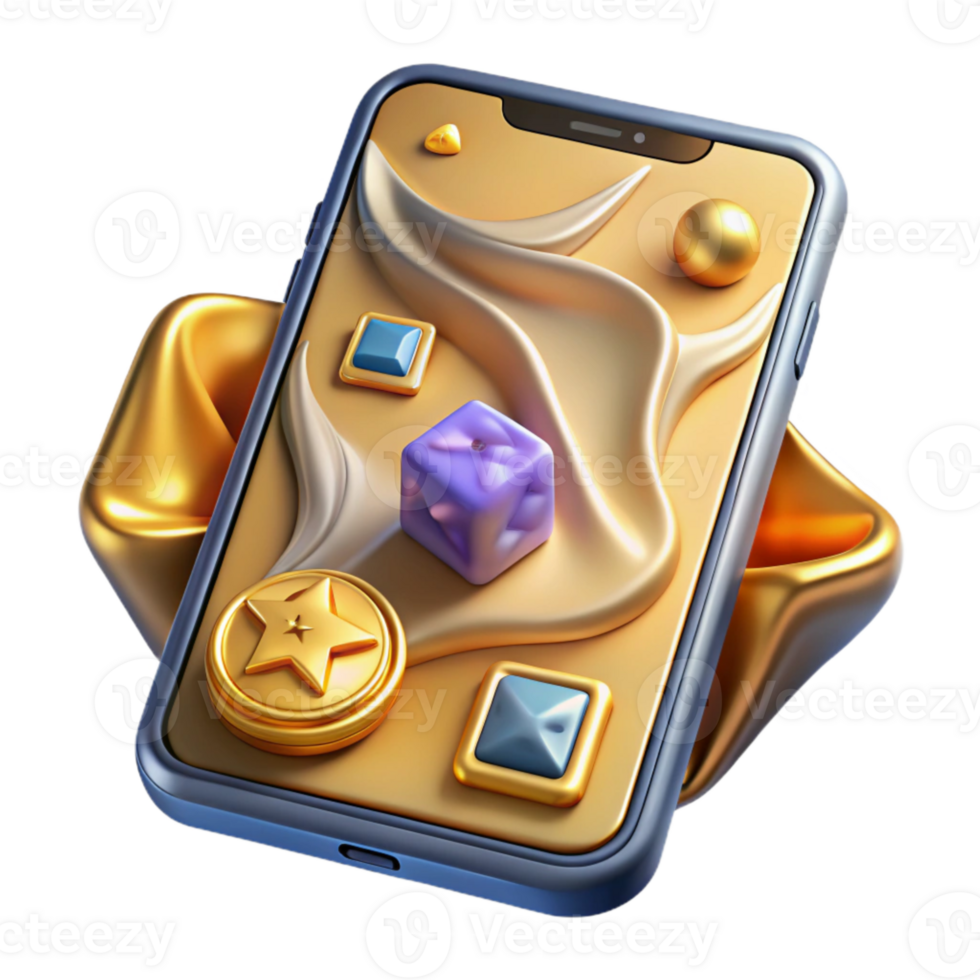 extraordinary creative Smartphone with Mobile Game Entertainment App Transparent for Gaming Industry high quality png