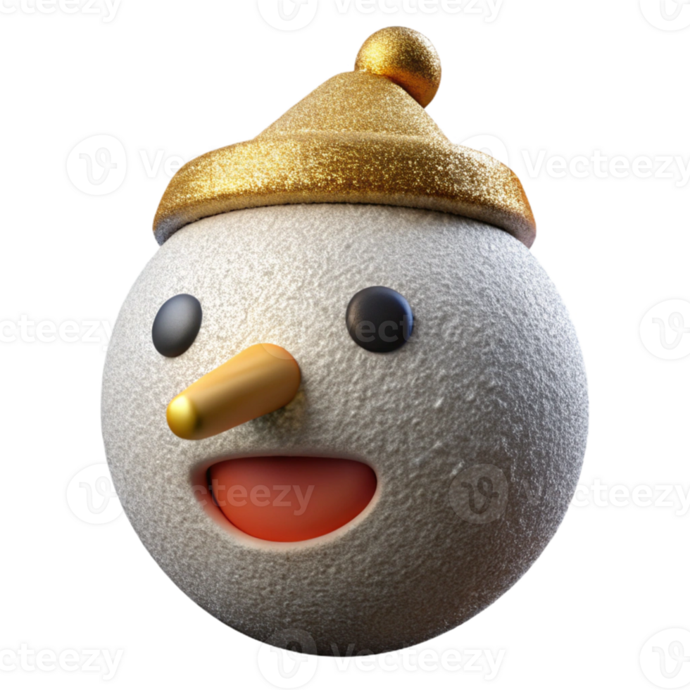 extraordinary artistic Snowman Face Carrot Nose Isolated high quality png