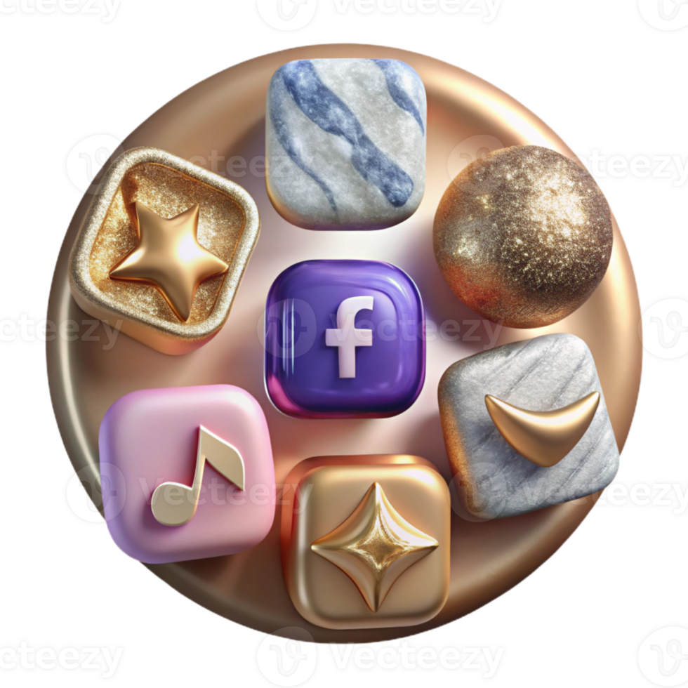 wonderful abstract Social Media Icons Set Transparent Background for Marketing high quality png