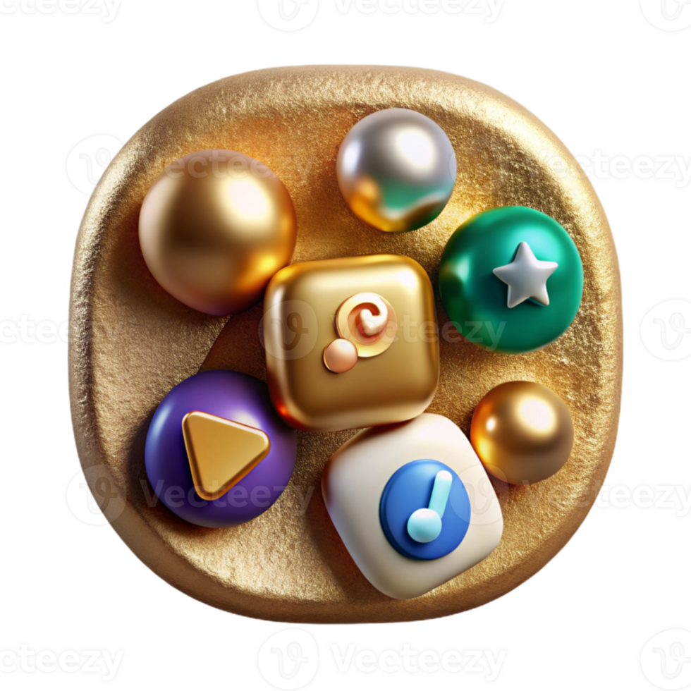 elegant classic Social Media Network Icons Isolated for Communication authentic png