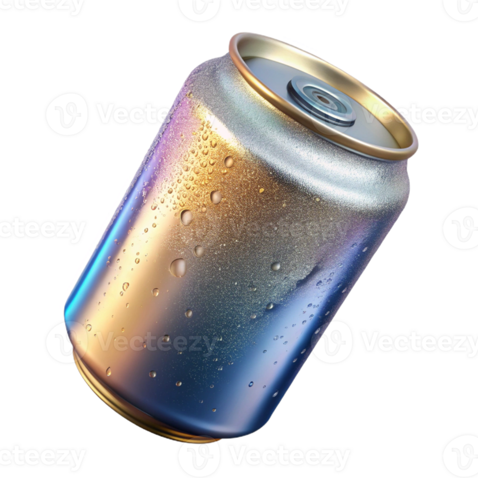 serene artistic Soda Can with Condensation Cutout for Beverage Packaging genuine png
