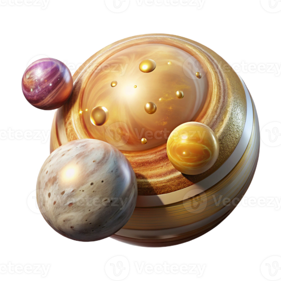 elegant classic Solar System Planets Astronomy Illustration Transparent for Space Design high resolution png