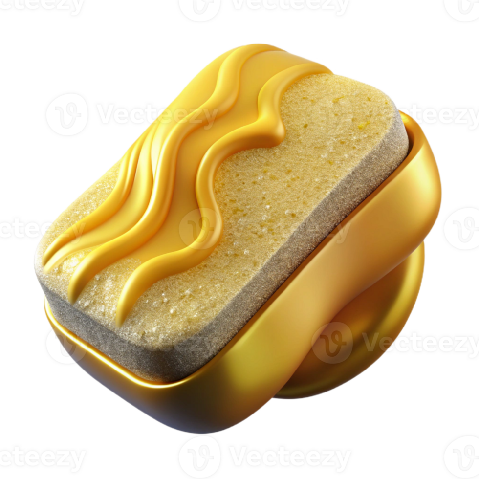 elegant minimalist Sponge Cleaning Tool Yellow Transparent for Household Graphics premium png