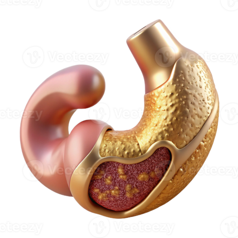 vibrant modern Stomach Digestive System Organ Cutout Medical Illustration genuine png