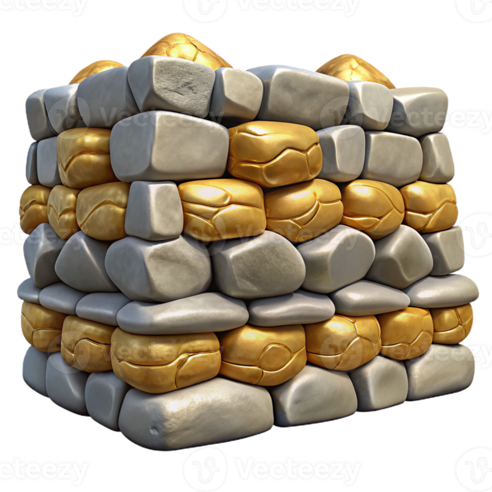 extraordinary classic Stone Wall Texture Stacked Stones Cutout for Landscape Architecture premium png
