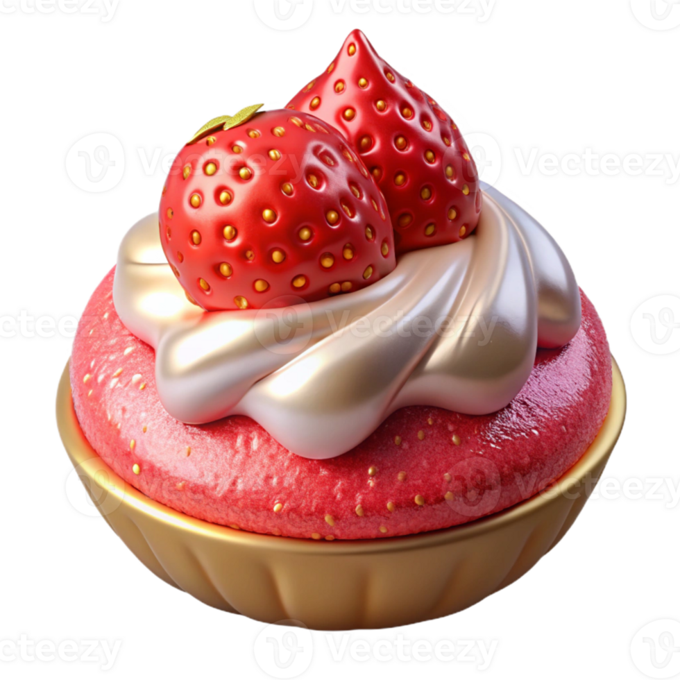 serene abstract Strawberry Red Berry Fruit Dessert Topping Isolated for Bakery Graphics high resolution png