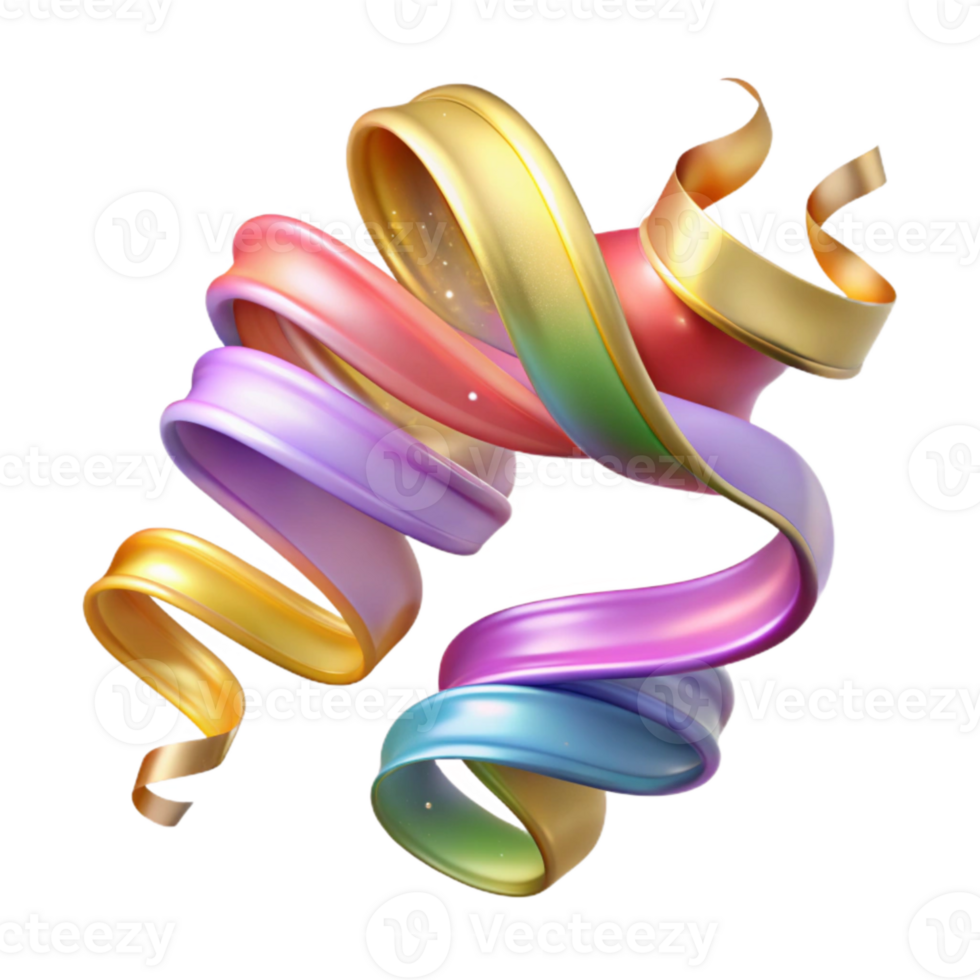stunning classic Streamers Colorful Curly Transparent for Party Decor png